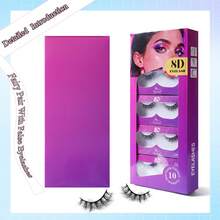 10 Pairs False Eyelashes, Natural, Fluffy, 6-16mm Length, Soft And Comfortable, Suitable For Daily Use, Portable Packaging - Black - View 3