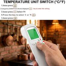 Termômetro Digital Sem Contato Infravermelho Visor LCD com Luz de Fundo Tricolor - Branco - Visão 4