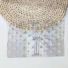 Map Mini PVC Transparan Motif Polka Dot dengan Karet Elastis untuk Photocard, Stiker, Washi Tape, Scrapbook, Jurnal, Organizer Alat Tulis Portabel, Tempat Penyimpanan Gaya Korea, Tempat Sertifikat Pelajar - A - View 14