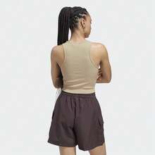 adidas originals Top ESSENTIALS RIBBED圓領修身套頭 運動背心 女款 - 卡其色 - 查看 2