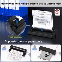 ORICO New Upgraded MT80 Portable Thermal Printer, Inkless Thermal Printer, A4 Thermal Printer, Includes: 1 Roll A4 Thermal Paper/200 Sheets Thermal Folding Paper, Built-In Adjustable Paper Tray/Slot, Can Print Various Documents - Multicolor - View 7