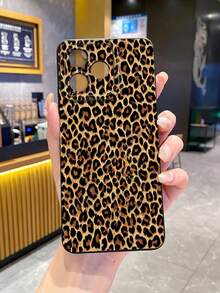 1pc Vintage Leopard Print Camera Protection Phone Case UV Printed Compatible With Samsung/Galaxy/ Android Models - Black - View 5