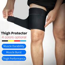1pc Adjustable Compression Thigh Support Sleeve With Non-Slip Nylon Buckle, Joint Protection Support, Suitable For Running Sports, Unisex, Fitness Accessory - Multicolor - View 6