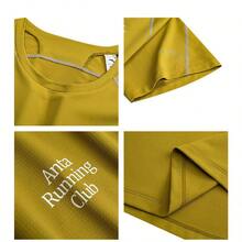 Anta Quick-Dry Master C5 | Zero-Pressure T Breathable Running Short Sleeve T-Shirt Men's Summer Fitness Sports Top - Durian Green-4 - View 3