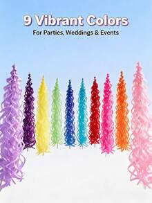 Papier-Spiral-Quasten-Dekorationen, geeignet für handgemachte Bastelarbeiten, verwendet für Geburtstagsballon-Dekoration, Feiertagslaternen, Innendekoration, Hochzeiten, Partys und Abschlussfeiern, anwendbar für Innen- und Außen-Spiral-Quasten-Bänder - Mehrfarbig - Übersicht 3