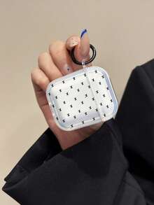 Casing Earphone Transparan Motif Pita Hitam Lucu untuk AirPods 1 2 3 Pro 2, Pelindung TPU Lembut Transparan dengan Gantungan Kunci Hitam, Casing Headset Motif Pita Manis - MultiWarna - View 5