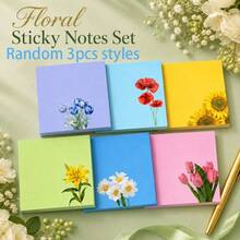 6pcs Floral Sticky Notes Set, 3 X 3 Inch Cute Flower Self-Adhesive Memo Pads, Colorful Decorative Notebook, Suitable For Office Desk, School Supplies, Planner Diary, Teacher Stationery And Floral Enthusiasts Gift - one-size - View 10