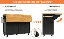 Ilot de cuisine mobile, sur roulettes, rangement mdf, noir - Noir - Voir 5