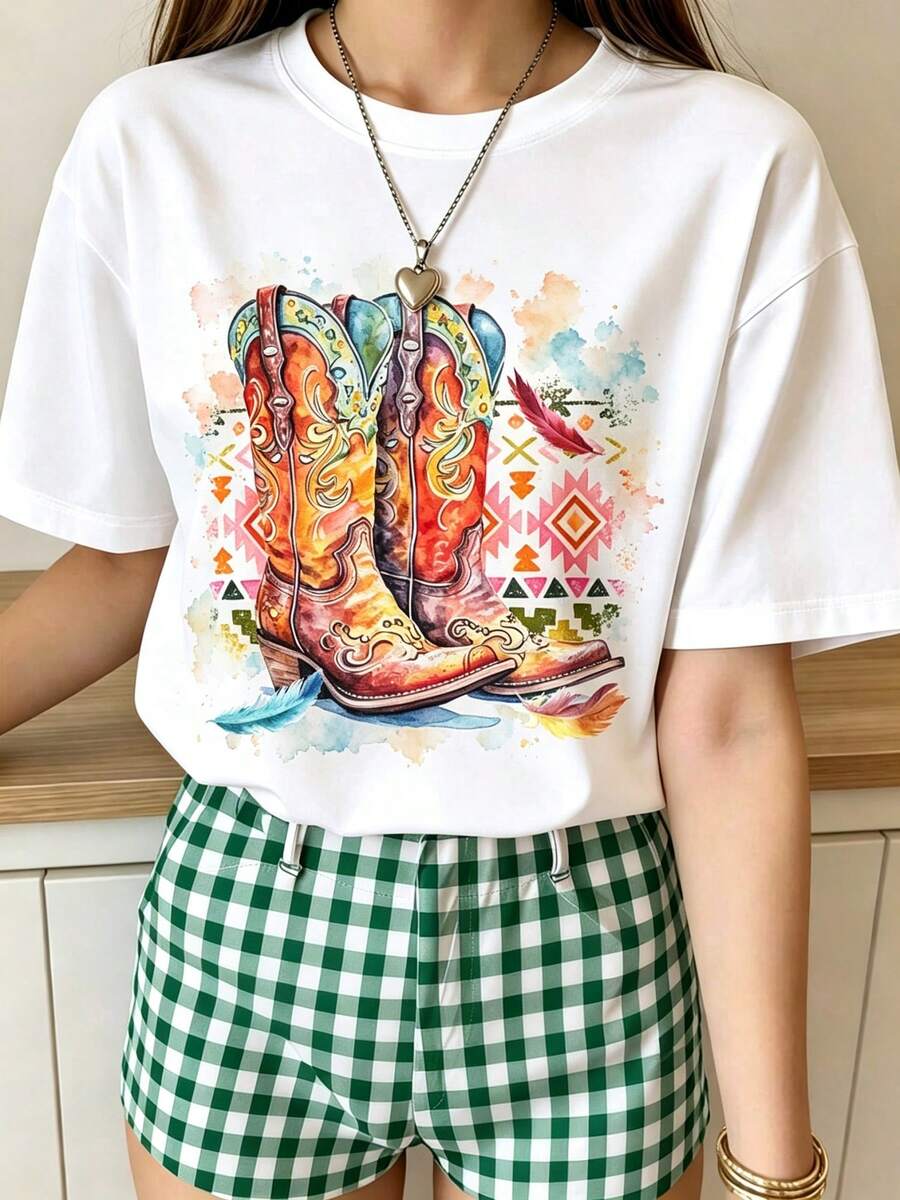 Women T-Shirts - 白色 4 - 查看 1