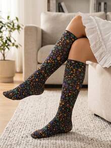 3 đôi tất bắp chân họa tiết da báo, tất nữ bắp chân họa tiết da báo, tất nén unisex - Nhiều màu - Xem 6