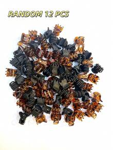 12pcs Women's Shiny Black & Champagne Mini Hair Clips, Cute Bangs Clips, Adult Daily Styling Hair Accessories - Multicolor - View 8