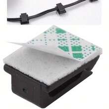 100pcs Self-Adhesive Cable Clips, Strong Adhesion, Easy Cable Management, Suitable For Desk And Car - Black - View 4