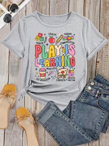 Women T-Shirts - 灰色 - 查看 2