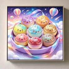 Cute Dumpling Diamond Painting, Adult Diamond Painting Mosaic Craft, Full Round Diamond Painting Product. Stress Relief And Easy To Match, Suitable For Desktop Decoration And Dining Table Decoration, Handmade Kit, Unique Home Decor Design - round diamond - View 10