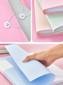 A4 Transparent Pocket Folder 30-Page Snap Closure Student Exam Paper Storage Bag Music Score Sheet Organizer Award Certificate Collection Binder Office Document File Holder Loose-Leaf Binder - Single Piece - View 7