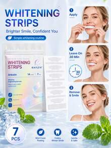 7pcs White Teeth Decor Floss Set, Gentle & Non-Irritating, Alcohol-Free, Party Decoration - Multicolor - View 4