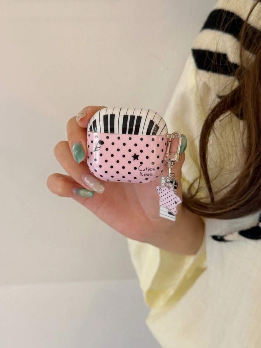 Polka Dot Patchwork Piano Key Musical Note Pro3 Apple 2 New 3/4/Pro/Pro2 Generation Pods Protective Case Earphone Shell Pro5