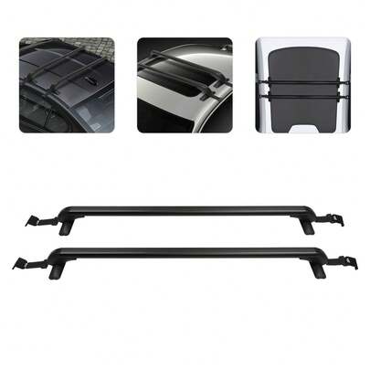 Black Aluminum Car Roof Bars 165.34lbs Load Car Luggage Rack With Lock For Most 4 Or 5 Door Cars Only
