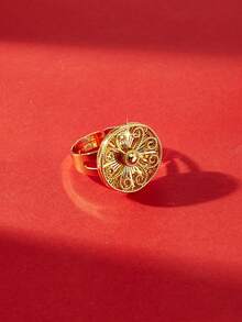 Mgyi Bohemian Style Round Scroll Radial Hollow Adjustable Ring, Suitable For Women's Daily And Party Wear - PJZ-187 - View 3
