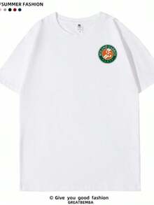 YvonneArt  Tennis T-Shirt 1pc Cotton Crew Neck Short SLeesve Breathable Regular Fit Roland Garros Paris Oversize Tees - 白色 - 查看 1
