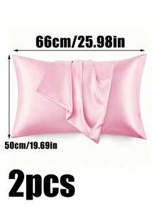 Luxurious Silky Soft Pillowcase-Breathable Skin-Friendly, Cool To The Touch, Satin Pillowcases, Solid Color Envelope Closure-Machine-Washable Bedding, Ice Silk, Satin, Faux Silk Pillowcase, Christmas Gift, Fall Home Decor, Halloween Decor Pillowcase - Multicolor - View 14