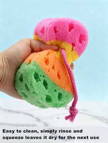 Exfoliating Bath Sponge Body Sponge - Soft Foaming Bath Ball, Colorful Striped Design, Gentle Exfoliation For Body And Face, Durable And Easy To Clean, Suitable For Home And Commercial Use, Bathroom Decor, Lively Design, Soft Touch - Multicolor - View 11