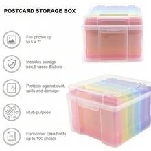 Photo Storage Box 600 7 X 5 Picture Album Organizer Photograph Container Case - Colorful - View 5