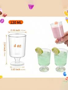 120ml Reusable Plastic Cold Drink Dessert Cups, Suitable For Pudding, Cheesecake, Mousse, Cocktail, Coffee, Ideal For Birthday, Wedding, New Year Party, Multi-Scenario Plastic Serving Cups - View 10