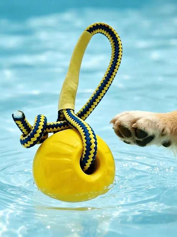 1 Set/Cuerda + Pelota Juguete Flotante para Piscina de Perros, con Pelota de Cuerda Tiradora y Juguete de Hueso Grande de Cuerda, Longitud de Cuerda 50cm, Adecuado para Perros de Todos los Tamaños, Juguete Interactivo de Goma EVA Duradera para Agua, Lanzamiento, Entrenamiento y Juego de Recuperación en Playa y Exterior de Verano