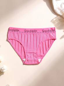 9pcs Women's Cotton Triangle Panties, Low Waist Seamless Triangle Briefs, Ribbed Letter Waistband Underwear, Comfortable Breathable Sports Panties - Multicolor - View 6