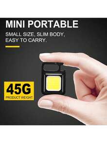 1pc Mini Keychain Light, Multi-Function Portable Handheld Light, Mini Flashlight, Outdoor Strong Magnetic Work Light, Key Light - Black - View 8