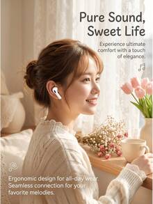 REMAX Earbud Bluetooth nirkabel sejati, Bluetooth 5.3, dengan casing pelindung kupu-kupu 3D merah muda yang menggemaskan | Pengisian daya cepat Type-C | Latensi sangat rendah 0,038 detik dalam mode game | Desain in-ear yang nyaman, kontrol sentuh, kompatibilitas multi-perangkat - View 7