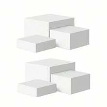 6 Pcs Hollow Bottom, White Acrylic Display Stands Boxes, Table Riser Cube Set For Jewelry Figures Show Party Christmas - 6 Pieces - View 1