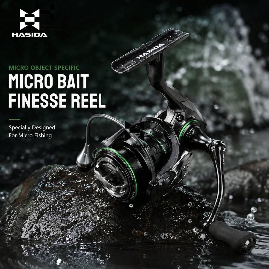HASIDA VERDANT Ultra-Light Fishing Reel 138g Micro Spool Reel Suitable For BFS Lure Fishing Small Bait Fine Line - Black - View 1