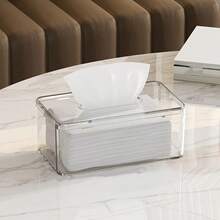 1PC Transparent Minimalist Acrylic Tissue Box - Minimalist Design, Suitable For Bathroom And Living Room Decor - Multicolor - View 2