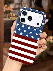 1 Peça Capa de Telefone Estilo Vintage Fresco com Design de Padrão Listrado de Retalhos de Estrela, Compatível com Telefone 17 Pro Max, 16 Pro Max, 15 Pro Max, 14 Pro Max, Capa de Telefone de Alta Qualidade, Elegante e Interessante, Compatível com 11/12/13/14/15/16 Pro Max Plus, Design Elegante Adequado para Homens e Mulheres, Presente Perfeito para Amigos, Melhores Amigos em Feriados, Aniversários, Vida Diária, Aniversários! - Multicolorido - Visão 2