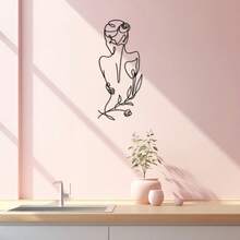 1pc Women's Back Silhouette Metal Wall Decor, Modern Abstract Female Figure Sculpture, Minimalist Line Art Decoration, Romantic Women's Metal Hanging Ornament - Perfect Choice For Bedroom, Living Room, Home Decor, Outdoor Arrangement, Theme Party And Housewarming Gift, Valentine's Day Gift, Christmas Best Gift - D - View 8