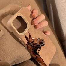 Brown Horse Pattern Phone Case Suitable For IPhone 17 16 15 14 13 12 11 Pro/Max/Plus Anti Drop And Shockproof Back Cover - ZS - 查看 4