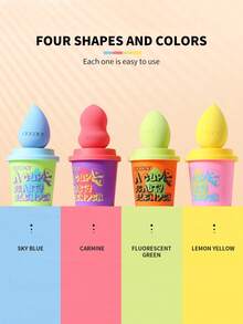 docolor 4pcs Colorful Makeup Sponge Set, 4 Fun Shaped Blending Sponges, Includes 4 Storage Boxes And Exquisite Gift Packaging, Makeup Sponges Makeup Tools, Suitable For Loose Powder, Mineral Powder Or Liquid Foundation - Multicolor - View 3