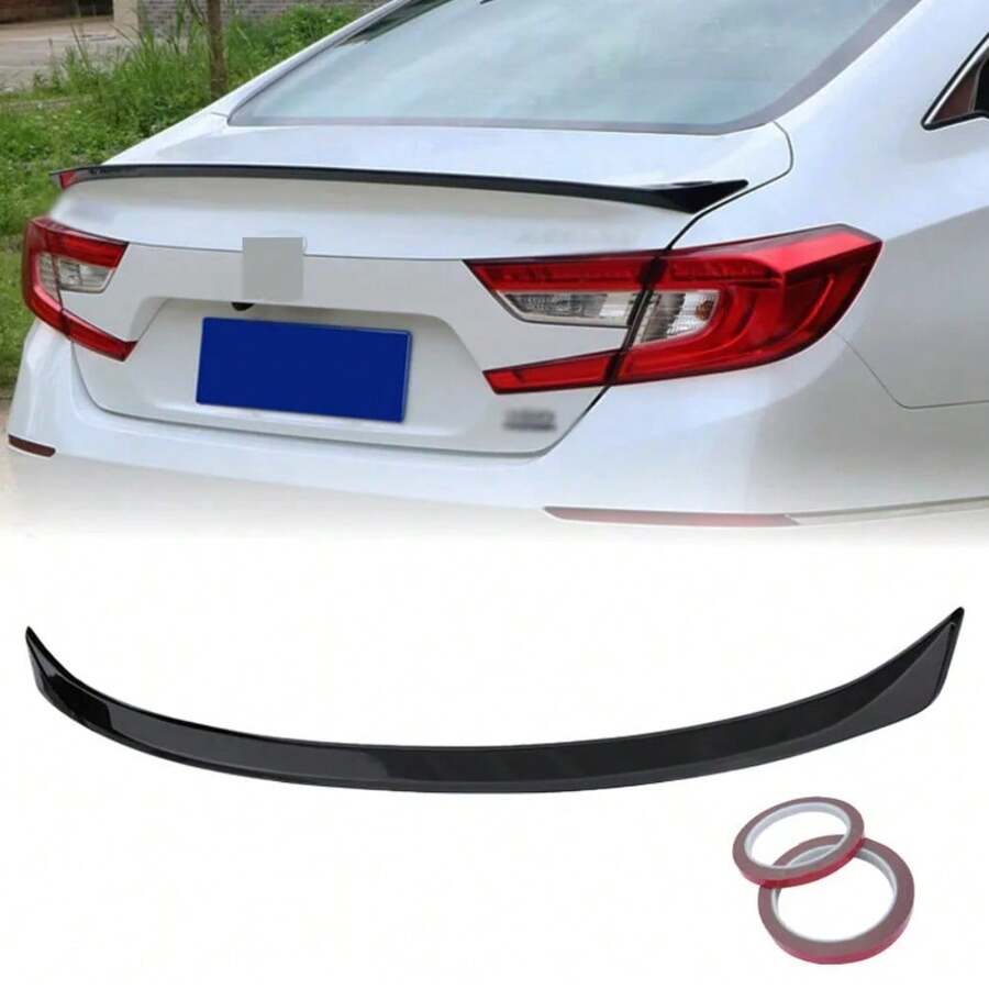 Fit Accord 2018-2022 Gloss Black Rear Trunk Lip Spoiler Wing Replacement - United States - View 1