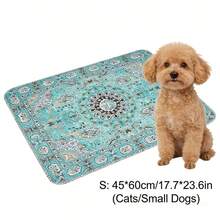 Fashionable Persian Style Washable Dog Pee Pads, Non-Slip Reusable Pet Mats, Quick Absorption Leak-Proof, Suitable For Puppy Training In Crate Or Living Room - one-size - View 9