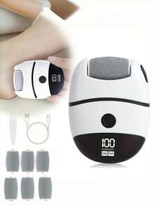 Electric Foot Callus Remover, Equipped With 6 Replaceable Grinding Heads, Professional Callus Remover, Electric Foot File And Skin Exfoliator, Can Polish Foot Skin, 2-Speed Adjustment, USB Charging, 500mAh Lithium Battery, Compact And Portable - Multicolor - View 13