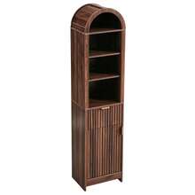 1-Door 1-Drawer 4-Tier Bathroom Vanity Grille-Finished MDF Melamine-Faced Bathroom Cabinet Arched Top 15.75*11.81*66.93in Walnut - Walnut - View 7