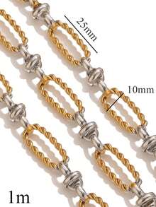 1m Stainless Steel Charms Hip-Hop-Style Round Braided Chain Chunky Chain-Necklace And Bracelet DIY Jewelry Making Supplies For Daily Wear Party Events - Chain - View 9