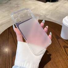 1pc Minimalist Transparent Matte Phone Case Compatible With Iphone 16/17 All Series, Apple 15 Shockproof Soft Shell With Instant Large Window Effect - Clear - View 6