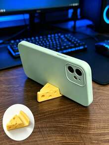 1pc Cheese Phone Stand, Cheese Keychain, Creative Desktop Decor, Suitable For Living Room, Kitchen, Bedroom, Office Workers, Desktop Ornament, Home Storage, Home Accessories, College Dorm Essential, Back To School, Halloween, Christmas Gift Essential - Multiple Styles - View 7