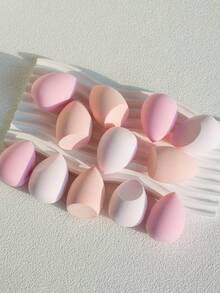 10 piezas Esponja de maquillaje, forma de calabaza/gota de agua/ángulo, forma & color aleatorio, herramienta de maquillaje, adecuada para todo tipo de piel - Multicolor - Ver 2