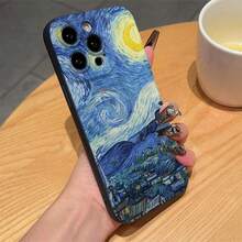 1pc Van Gogh Cat Pattern Shockproof Phone Case, Compatible With IPhone Models Galaxy S25, S25 Plus, S25 Ultra, A16, A36, A26 Protective Cover - Multicolor - View 2