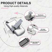 Magnetic Sewing Guide Rail With Clips, Sewing Machine Accessories, Hemming Guide Ruler, Magnetic Hemming Guide Rail For Sewing Machine, Sewing Products And Tools - Silver - View 3