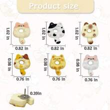 10/15/20pcs Creative Cat Design Resin Push Pins, Cute Photo Wall Cork Board Decoration Thumb Tacks - Multicolor - View 2